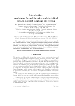 combining formal theories and statistical data in natural language