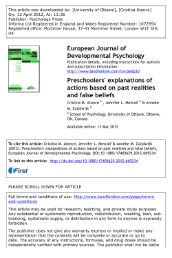 Preschoolers` explanations of actions based on past realities and