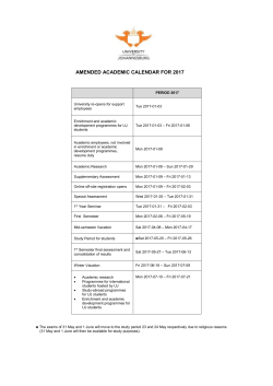 Academic Calendar 2017
