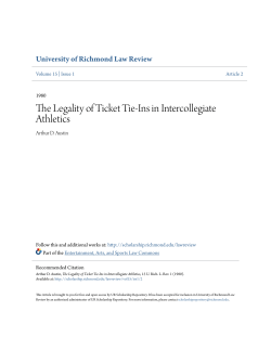 The Legality of Ticket Tie-Ins in Intercollegiate Athletics