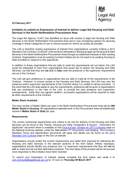 EOI Notice Housing and Debt Services in the Dorset