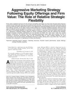 Aggressive Marketing Strategy Following Equity Offerings and Firm