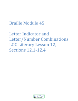 Braille Module 45 Letter Indicator and Letter/Number Combinations