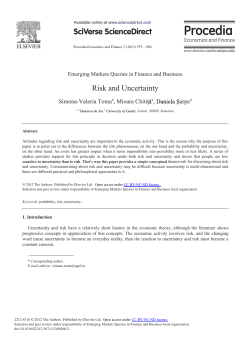 Risk and Uncertainty (PDF Available)