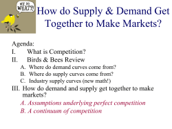 How do supply and demand get together to make markets F17