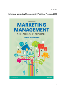 Marketing Management, 3 rd edition, Pearson, 2015 What is