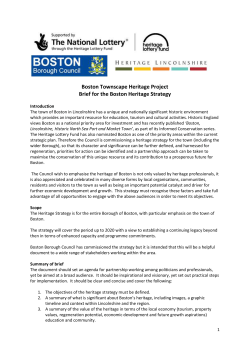 Boston Townscape Heritage Project Brief for the Boston Heritage