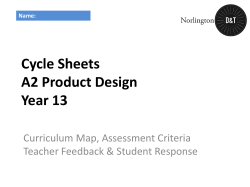 Cycle Sheets A2 Product Design Year 13