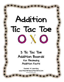 Addition Tic Tac Toe