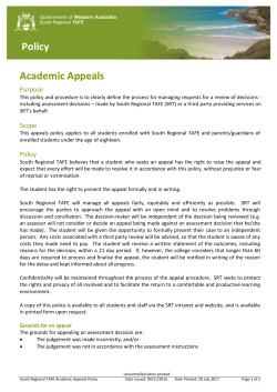 Academic Appeals policy