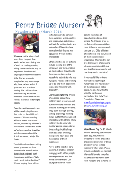 Penny Bridge Nursery Newsletter Feb/March 2016 Welcome to the