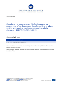 Form for submission of comments