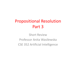 Propositional Resolution Part 3