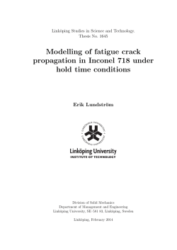 Modelling of fatigue crack propagation in Inconel 718 under hold