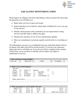 Equal Opps Monitoring Form