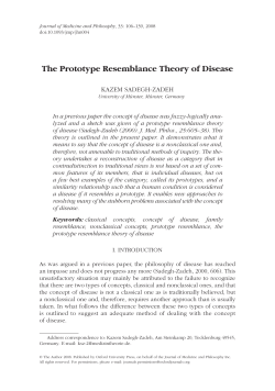 The Prototype Resemblance Theory of Disease
