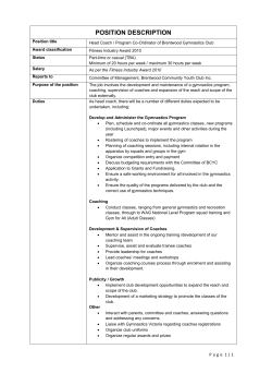 BGC Head Coach Position Description