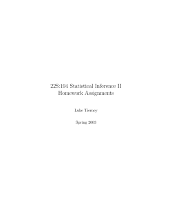 22S:194 Statistical Inference II Homework Assignments