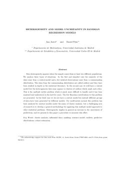 HETEROGENEITY AND MODEL UNCERTAINTY IN BAYESIAN