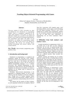 Teaching Object-Oriented Programming with Games