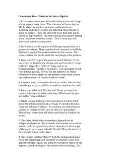 Component One: Patterns in Linear Algebra 1. In this component