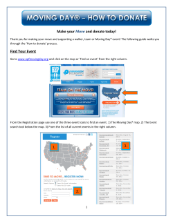 Make your Move and donate today! Find Your Event 1. 2. 3.