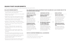 season ticket holder benefits