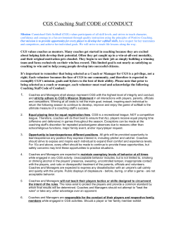 CGS Coaching Staff CODE of CONDUCT
