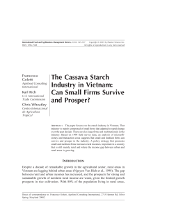 The Cassava Starch Industry in Vietnam: Can Small Firms Survive