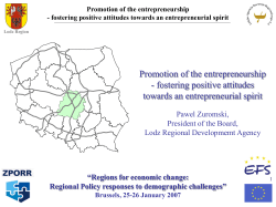 Działanie 2.5 Promocja Przedsiębiorczości ZPORR Informacje