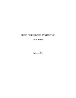 CHESS FOR SUCCESS EVALUATION Final Report