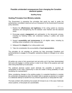 Possible unintended consequences from changing the Canadian