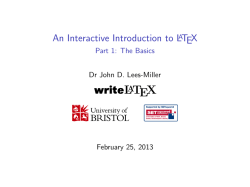 An Interactive Introduction to LaTeX