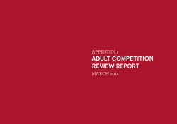 adult competition review report