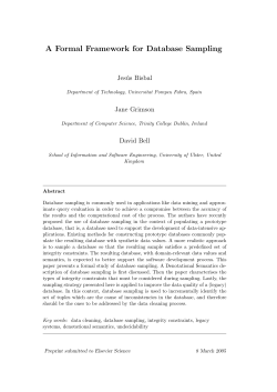 A Formal Framework for Database Sampling