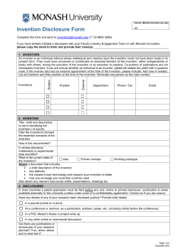 Invention Disclosure Form
