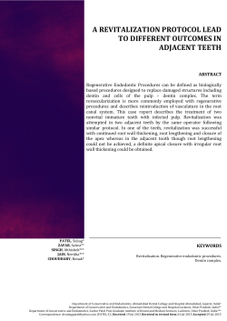 A revitalization protocol lead to different outcomes in adjacent teeth
