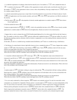 1. A worldwide organization of academics claims that the mean IQ