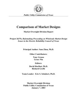 Comparison of Market Designs