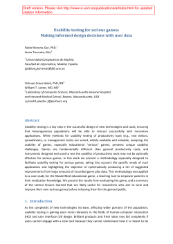 Usability Testing for Serious Games: Making Informed - e-UCM