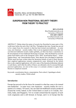 european non-traditional security theory: from theory to - UNU-CRIS
