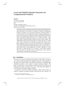 Local and Global Evaluation Functions for