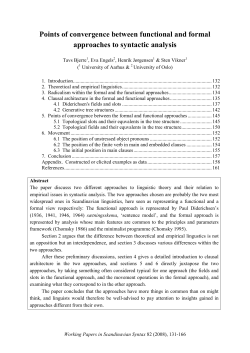 Points of convergence between functional and formal approaches to