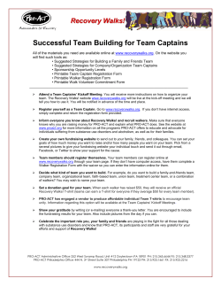 Successful Team Building for Team Captains