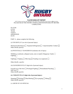 Send Off Form - Rugby Ontario Homepage