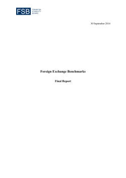 FX Benchmarks - Financial Stability Board
