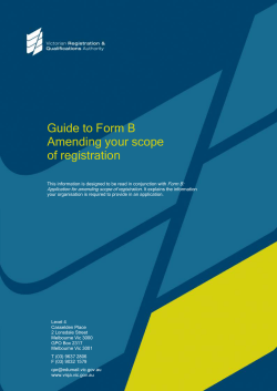 Guide to the application to change scope or registratation