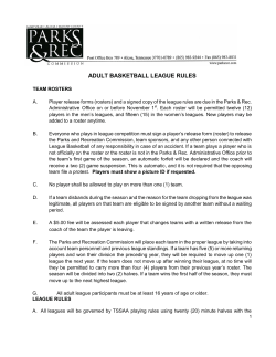 ADULT BASKETBALL LEAGUE RULES