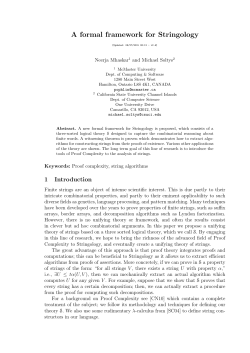 A formal framework for Stringology