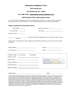 ACH Payment Plan Authorization Form